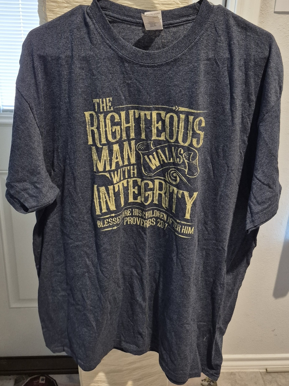 Gildan Grey Short-Sleeve Tee with Yellow Graphic Text